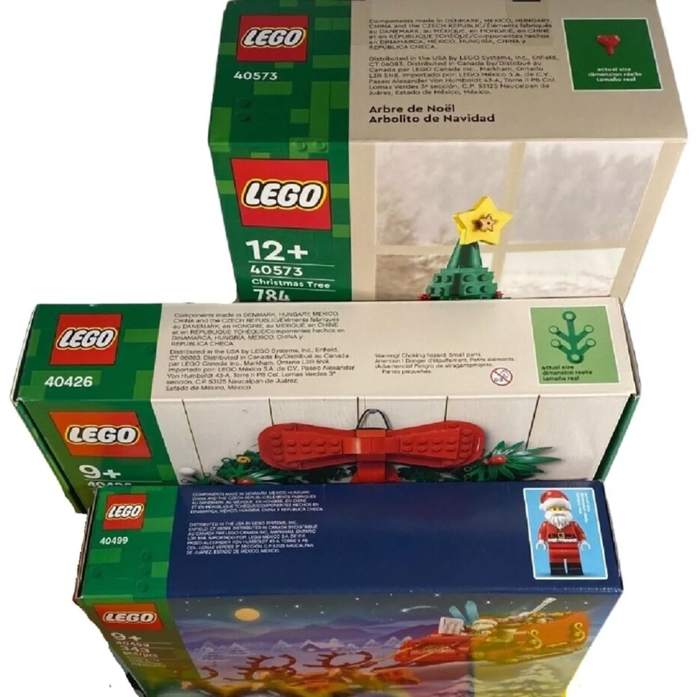 LEGO Lot of 3 Christmas Santa's Sleigh 40499 Wreath 40426 Christmas Tree 40573